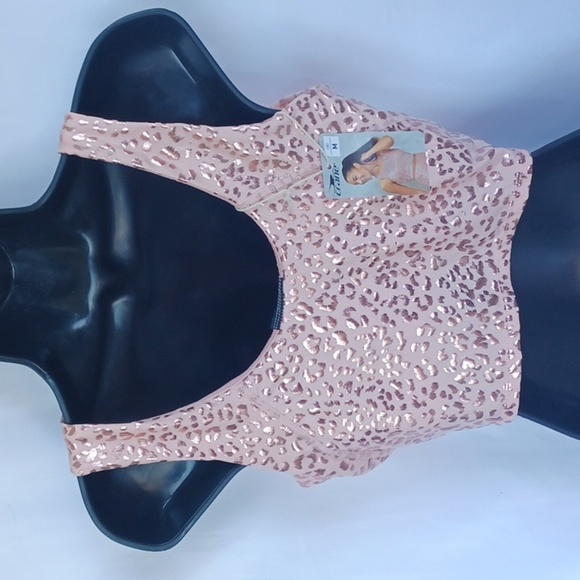 NWT Crane Pink/Animal Print/Shimmer Bodycore Cropped Tank.Barbiecore. Balletcore - Picture 3 of 6
